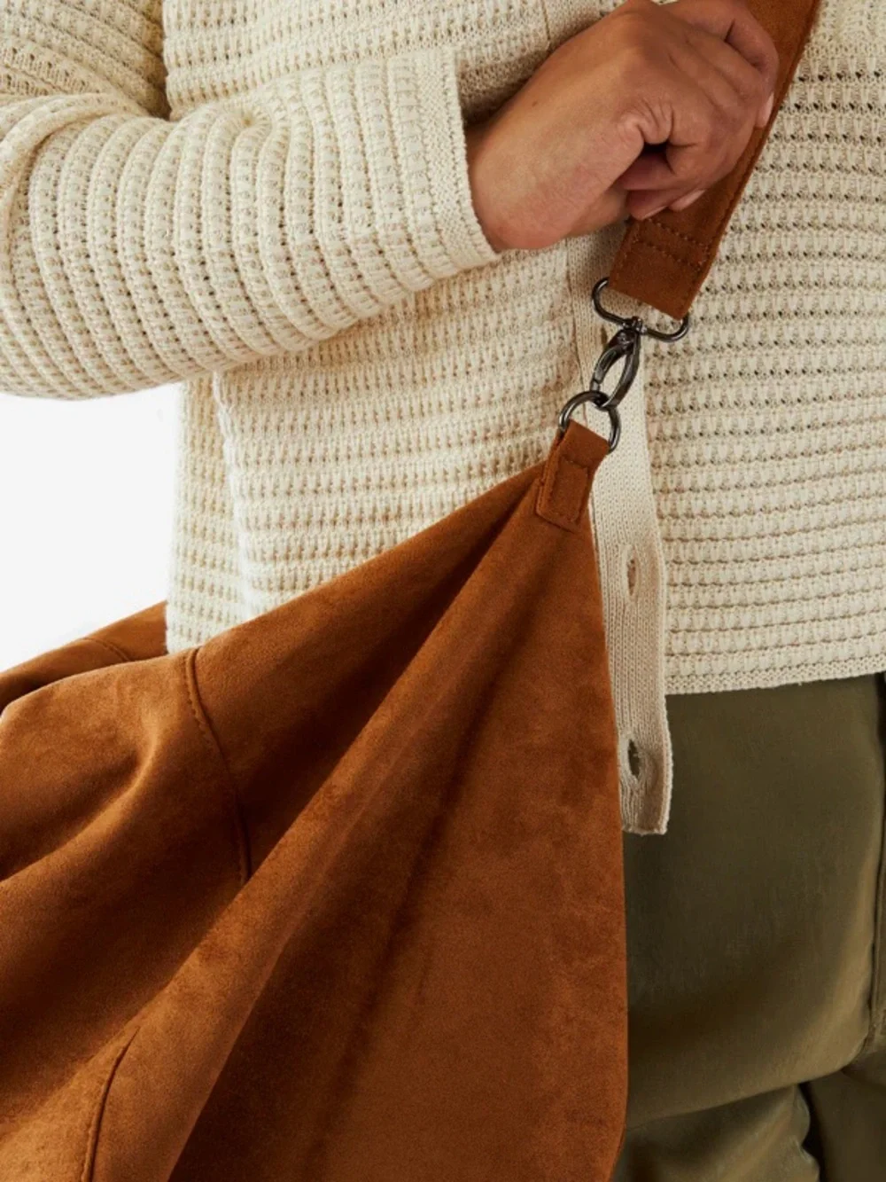 Beige/Taupe Hobo Shoulder Bag